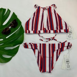 NWT B. Swim Halter Bikini Top + Bottom 4th of July